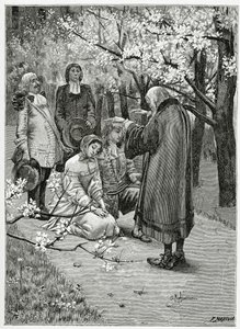 Marriage of Ethel and Ordener - illustration from Han of Iceland, 19th Century (engraving) by Georges Marie Rochegrosse