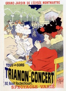 Trianon concert, daily show in the grand garden of the Elysee Montmartre in Paris. Poster by Georges Meunier by Georges Meunier