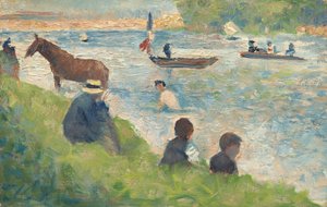 Horse and Boats Study for Bathers at Asnières
