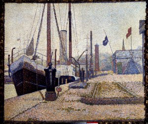 The sailboat La Maria in the port of Honfleur by Georges Pierre Seurat