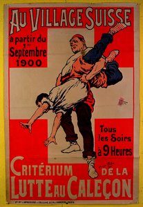 Poster Advertising Wrestling Competitions in the Swiss Village