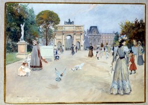 View of the Tuileries Garden in Paris by Georges Stein
