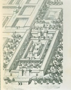 Etching Depicting a Perspective View of a Building in Tell el-Amarna by Georges Perrot and Charles Chipiez by Georges and Chipiez Charles Perrot