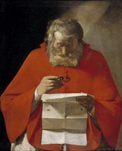 Saint Jerome Reading a Letter, ca. 1628-1629 by Georges de La Tour