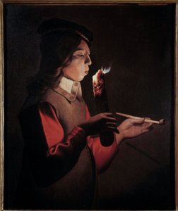 The young smoker by Georges de La Tour
