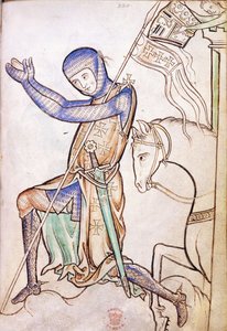 Kneeling Knight from Westminster Psalter, 13th Century