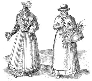 English Countrywoman with Lady of the Court by Georgius Braun
