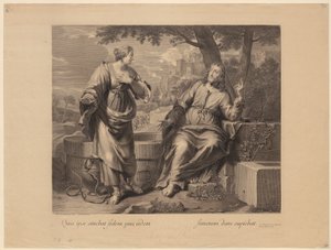 Christ and the Samaritan Woman at the Well by Gérard Edelinck