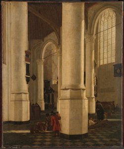 Interior of the Oude Kerk in Delft, with the Tomb of Vice-Admiral Pieter Pietersz Heijn by Gerard Houckgeest (attributed to)