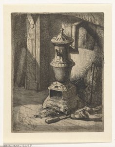 Study of an Interior with Stove
