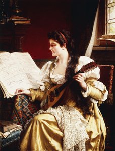 Lady with a Mandolin by Gerard Portielje