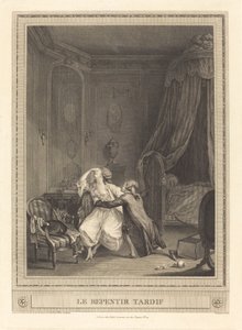 The Late Repentance by Gerard Rene Le Vilain after Nicolas Lavreince