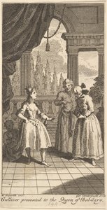 Gulliver Presented to the Queen of Babilary, Frontispiece to The Travels of Mr. by Gerard Vandergucht