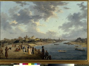 The Yauza River in Moscow. View of the city and description of the banks of the tributary of the Moskva River. Painting by Gerard de la Barthe (active between 1787-1810) by Gerard de la Barthe