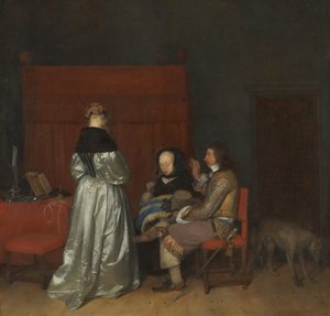 The Gallant Conversation, known as Paternal Admonition by Gerard ter Borch