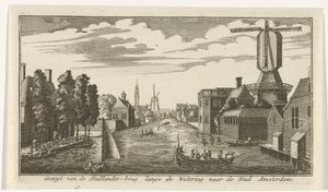 View Along the Canal to Amsterdam by Gerardus Condet