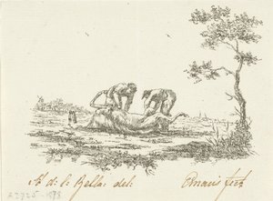 Two Horse Skinners by Gerardus Emaus de Micault (signed by artist)