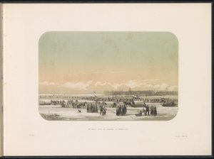 Ice Entertainment on the Maas in Rotterdam, with the Factory in Feijenoord in the Distance, 1855 by Gerardus Johannes Bos