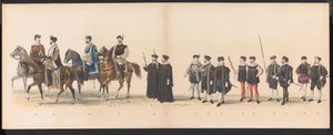 Masquerade of the Leiden Students, 1870 (plate 6) (series title: Costumed Parade Held by the Members of the Leiden Student Corps on June 7, 1870, to Celebrate the 295th Anniversary of the Leiden University, Representing a Visit to Leiden)