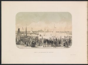 Ice Sailing Yacht Competition on the Maas in Rotterdam, 1855 by Gerardus Johannes Bos