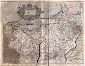 Antique map of Poland - today Lithuania