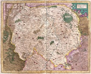 Bavarian Region and the River Danube, Germany (engraving) by Gerardus Mercator