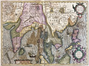Eastern India (engraving) by Gerardus Mercator