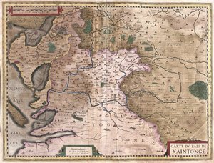 Saintonge with La Rochelle and Ile Oleron, France (engraving) by Gerardus Mercator