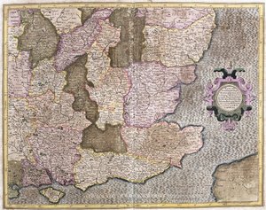 Southeast Region of England Including the British Channel and London (engraving)