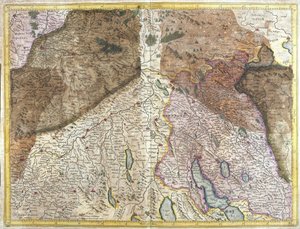 Switzerland (engraving) by Gerardus Mercator