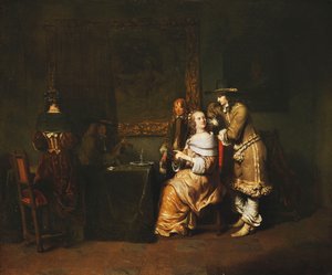 Elegant Company Playing Cards in an Interior