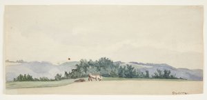 Hilly Landscape with Cows by Gerda Henning