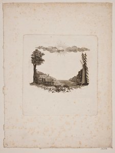 Vignette for the Royal Danish Agricultural Society by Gerhard Ludvig Lahde