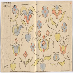 Oslo Museum of Decorative Arts: Hall I (to the Street). Sheet No. 11 by Gerhard Munthe