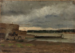 View of the Rhine near Düsseldorf by Gerhard Munthe