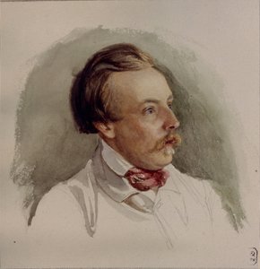 Portrait of the painter Alexander von Kotzebue 1815-1889, 1840s by Gerhard Wilhelm Reutern von