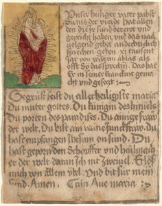Madonna and Child in a Glory with an Indulgence and a Prayer