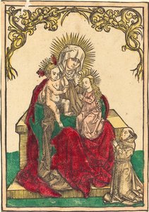 Saint Anne, The Madonna and Child, and a Franciscan Monk by German 15th Century
