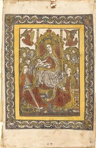 The Madonna Enthroned with Eighteen Holy Women by German 15th Century or Master with the Mountain Like Clouds
