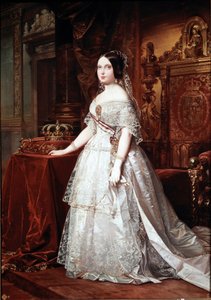 Portrait of the Queen of Spain Isabelle de Bourbon II by German Hernandez Amores