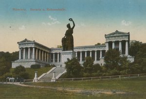 Bavaria statue and Ruhmeshalle, Munich by German Photographer