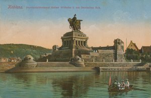 Monument to Kaiser Wilhelm I, Koblenz. Postcard Sent in 1913.
