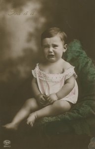 Postcard of a Boy Crying, Sent in 1913 by German Photographer