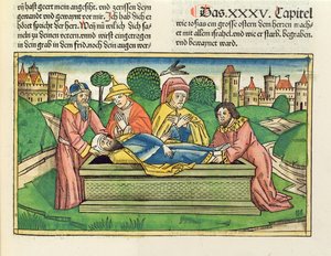 2 Chronicles 35:24 Burial of Josiah, from the Nuremberg Bible