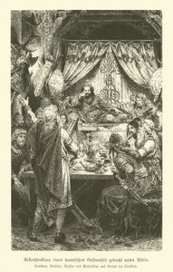 A Hun Feast of the Time of Attila by German School