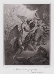 Abaddon Receives Mercy (engraving) by German School