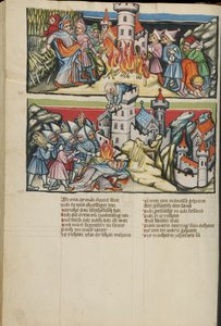 Abimelech Illuminations from Weltchronik Ms 33 fol. 137v by German School