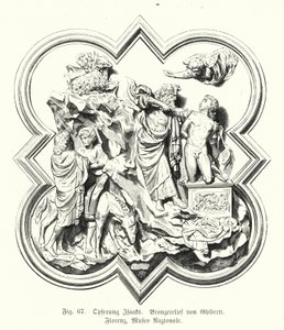 Abraham Offering Up His Son Isaac for Sacrifice, Bronze Relief by Lorenzo Ghiberti by German School