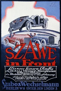 Advertisement for Szawe Motor Cars by German School