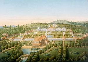 Aerial view of the villa of King Guillaume of Wurtemberg